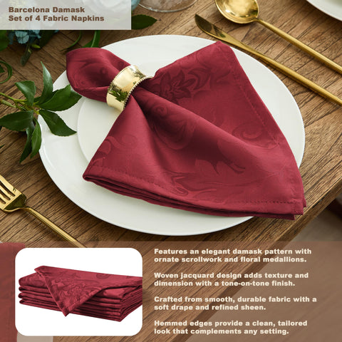 Newbridge Barcelona Damask Tablecloth on a dining setup for eight to ten guests.