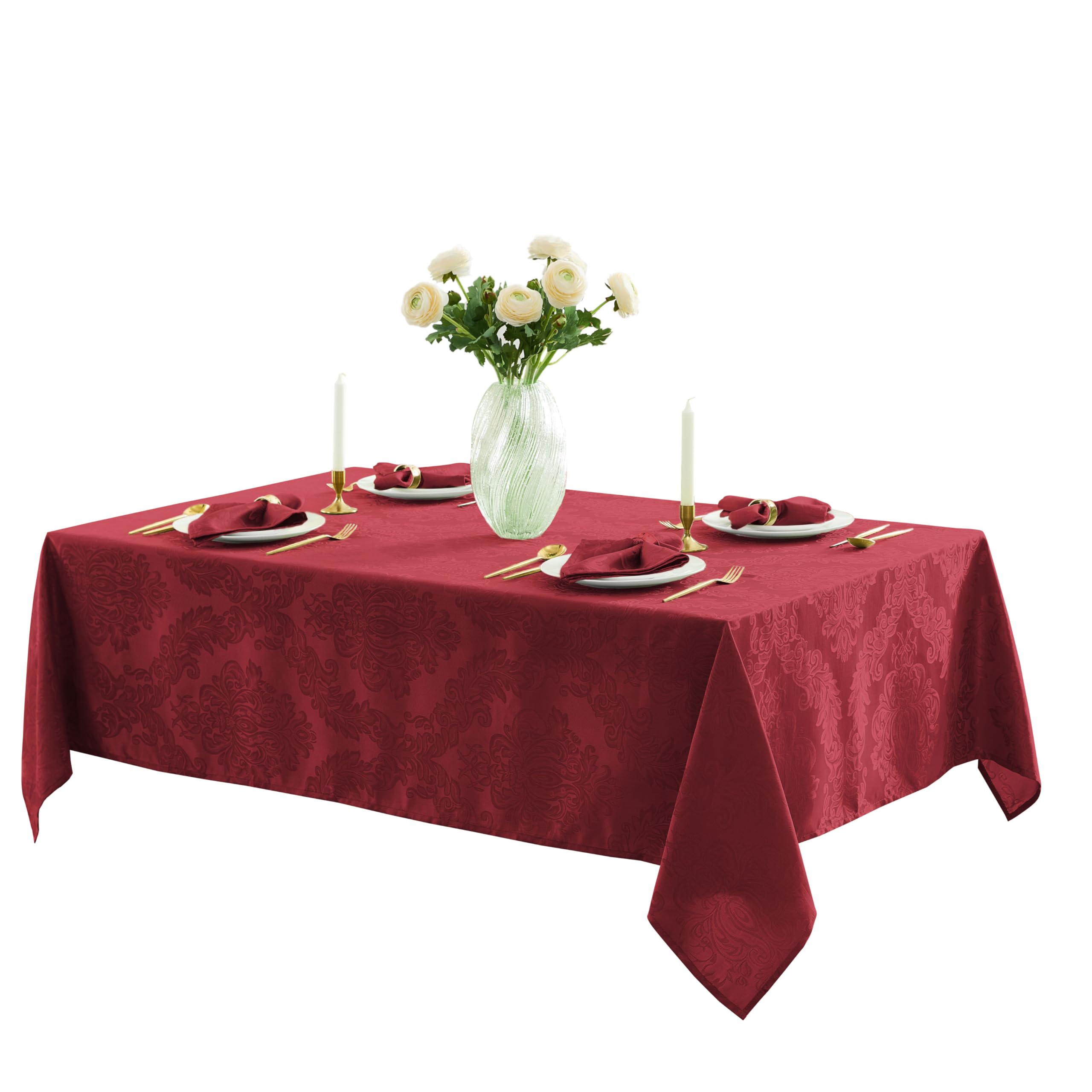 Newbridge Barcelona Damask Tablecloth polyester fabric offers easy care.
