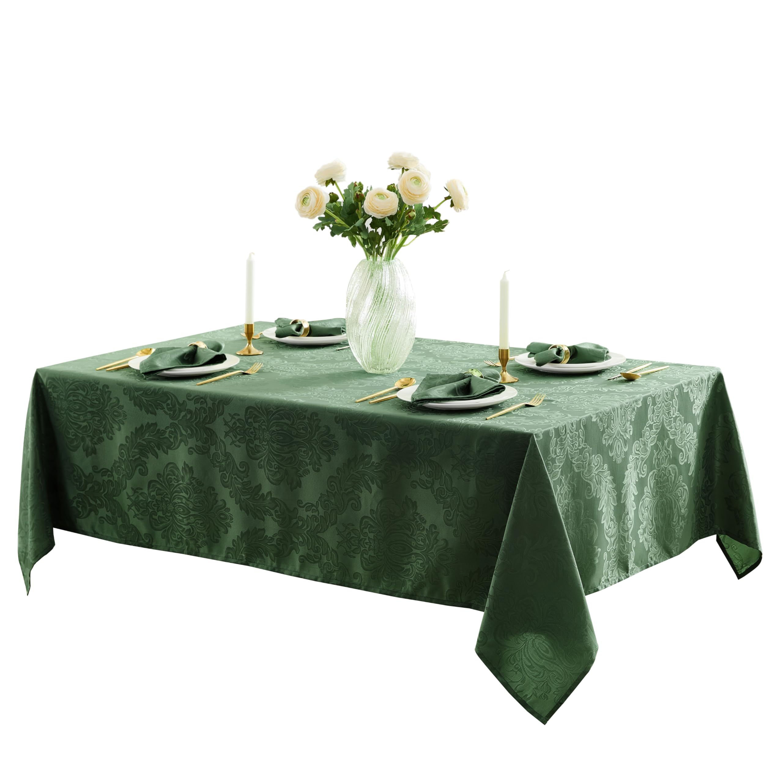 Machine washable 100% polyester construction in Newbridge tablecloth for everyday use.