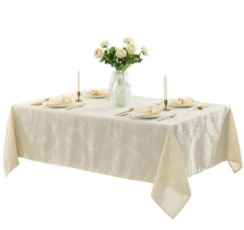 Newbridge Barcelona damask tablecloth in a restaurant setting for events.