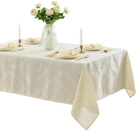 Newbridge Barcelona tablecloth on a full dining table for elegant gatherings.