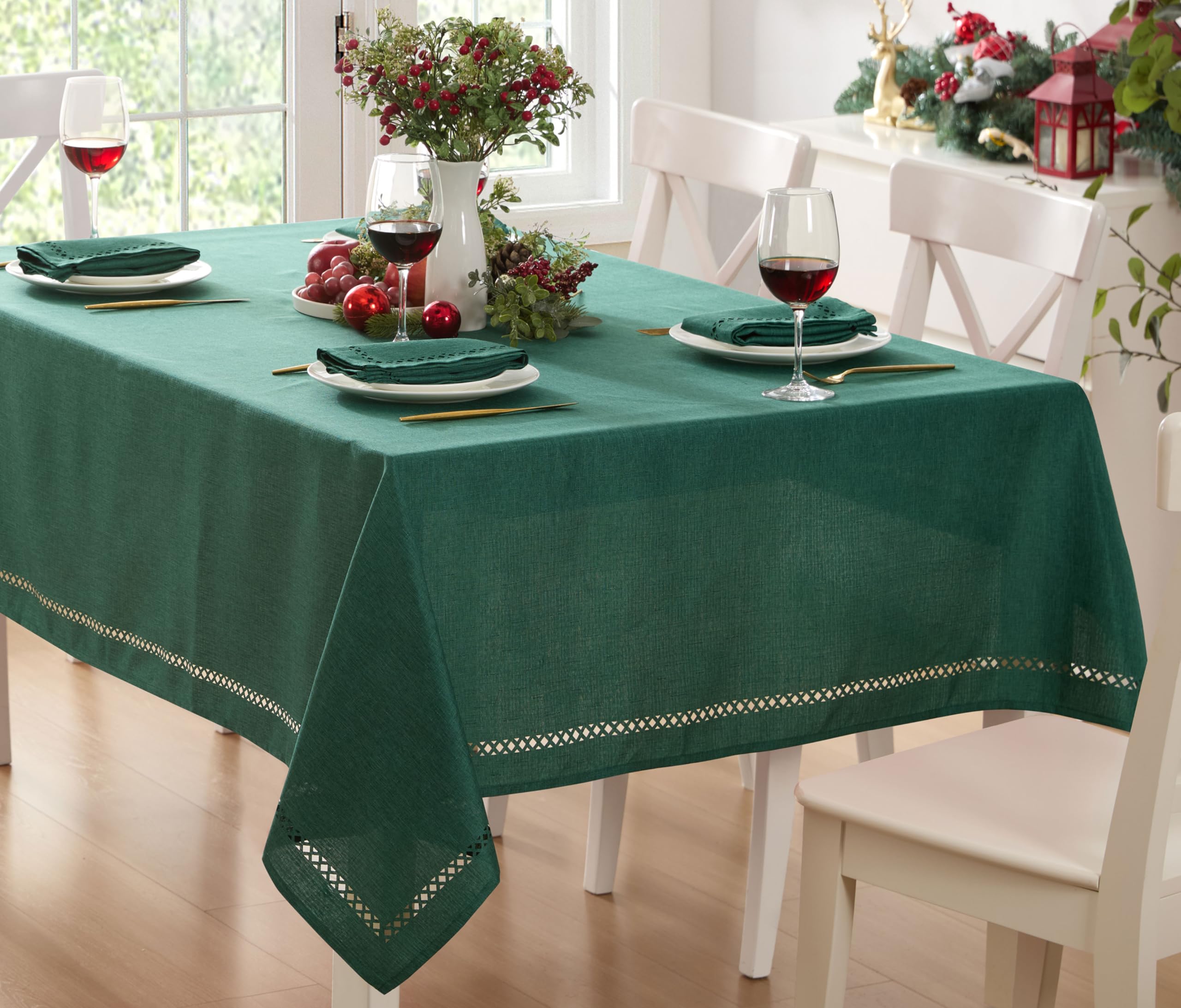 Newbridge Provence tablecloth on a festive table creating a ready-to-entertain setup.