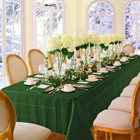 Newbridge Elegance Plaid tablecloth on a dining setup highlights formal flair.