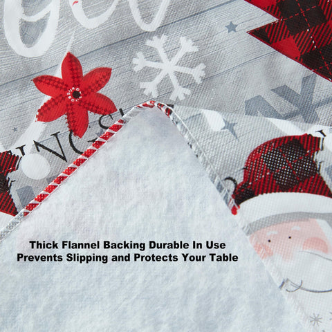 Newbridge Flannel Backing tablecloth closeup; prevents slipping and cushions delicate wood surfaces.