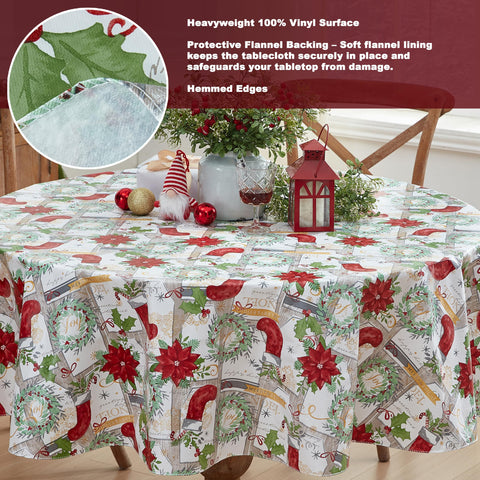 Newbridge flannel backing keeps the tablecloth in place during meals