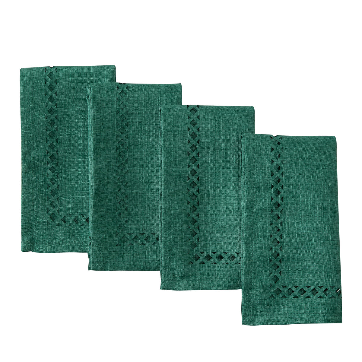 Newbridge napkins with Christmas square Provence lattice cutwork for festive tables.