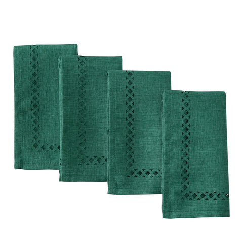Newbridge napkins with Christmas square Provence lattice cutwork for festive tables.