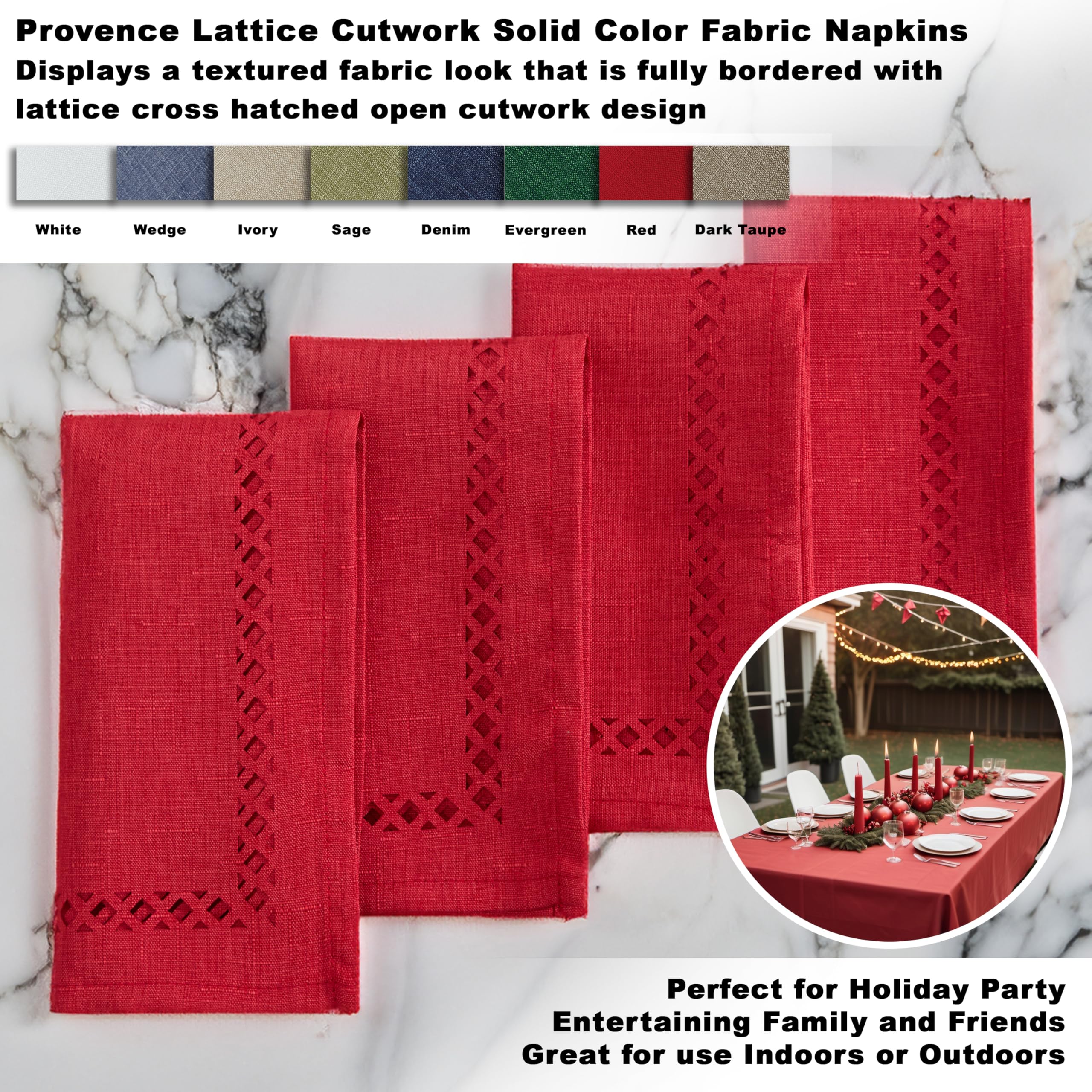 Newbridge four-piece set displayed on red table for holiday charm.