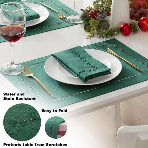 Newbridge napkins with hemmed edges provide durable, neat finishes.