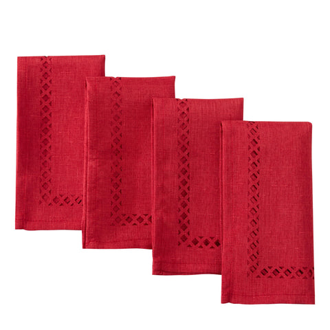Newbridge napkins showcase holiday Provence lattice closeup for festive table decor.