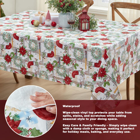 Newbridge poinsettia print tablecloth adds color to holiday meals