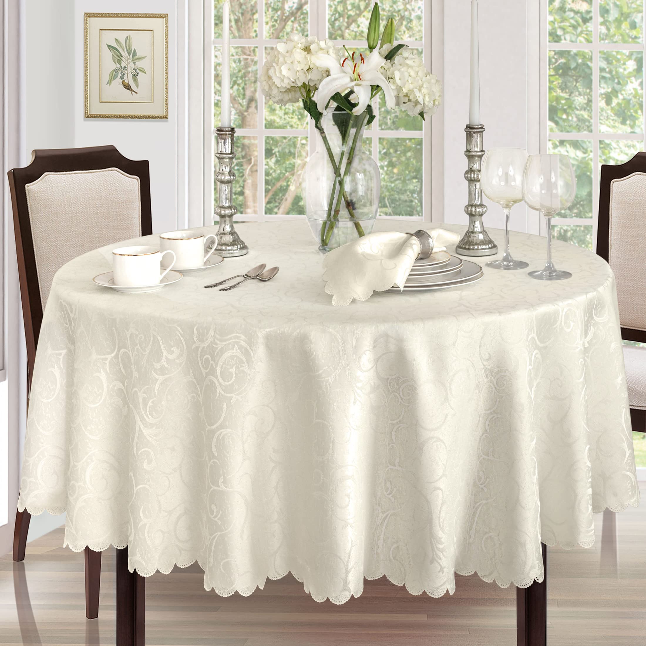 Newbridge Portofino fine dining at-table setting in ivory, durable polyester