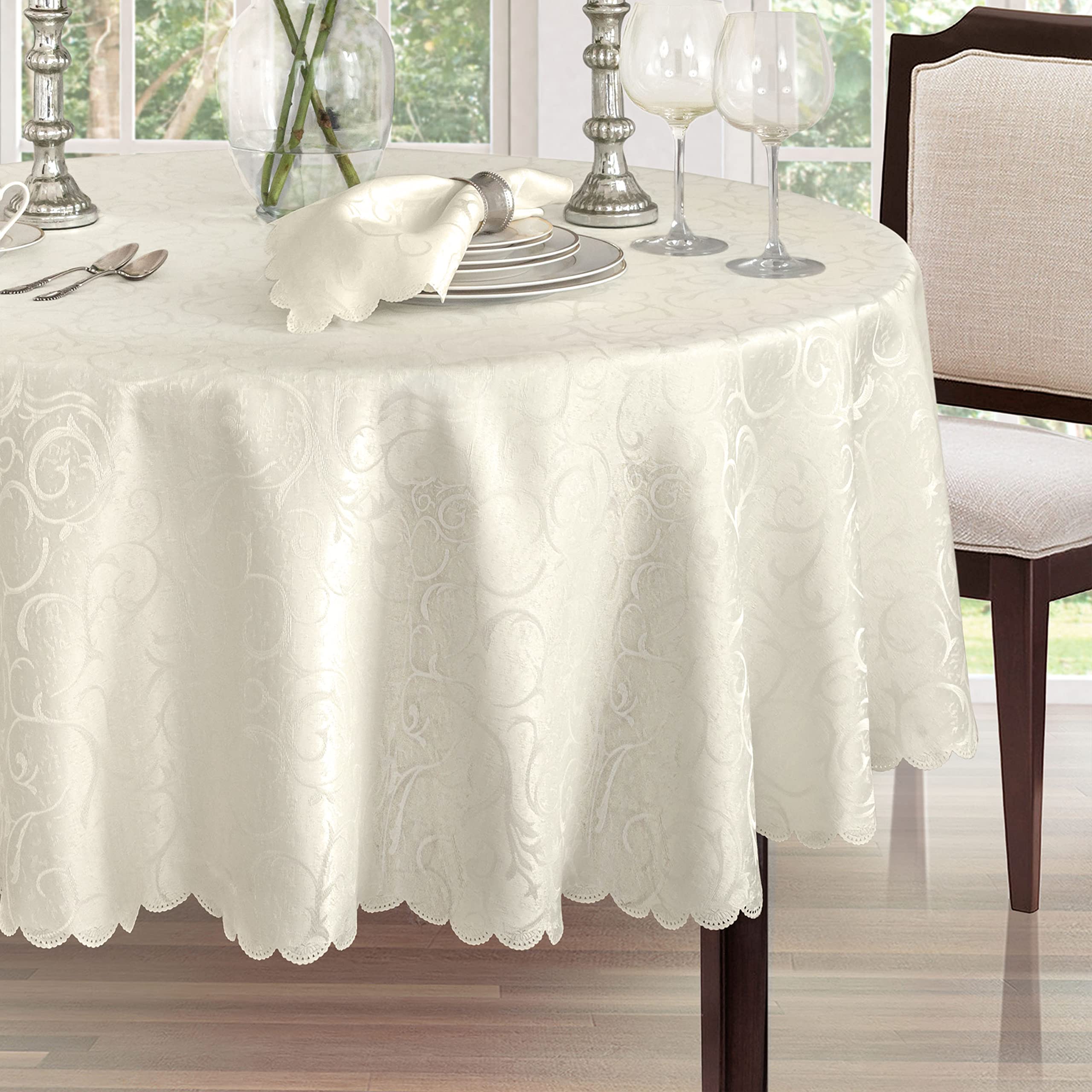 Newbridge Portofino wrinkle-free finish close-up in ivory for easy care