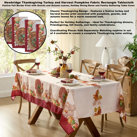 Newbridge sunflowers toile beige scene tablecloth creates warm rustic ambiance for gatherings.