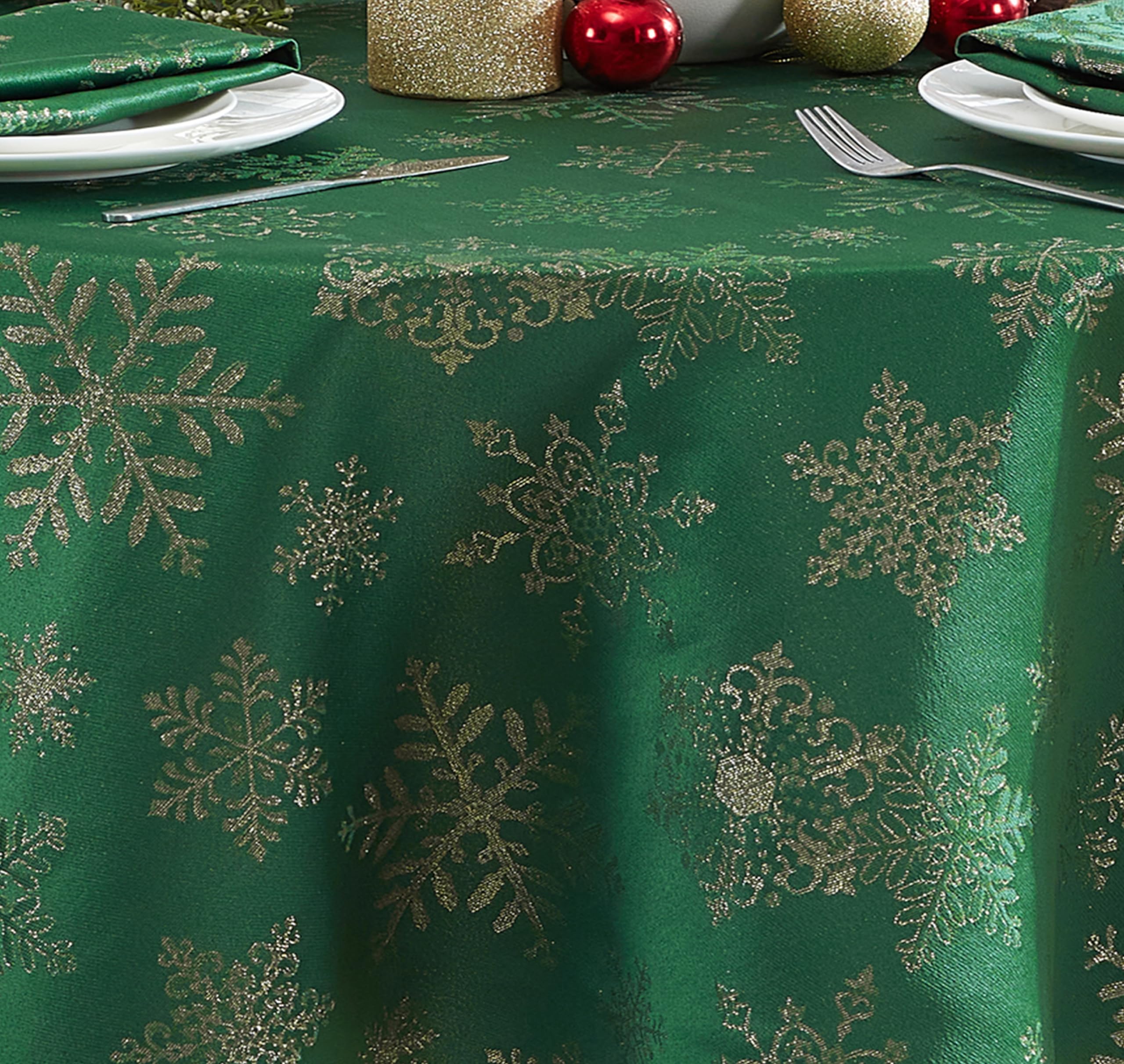 Newbridge woven texture shimmer enhances holiday dining ambiance.