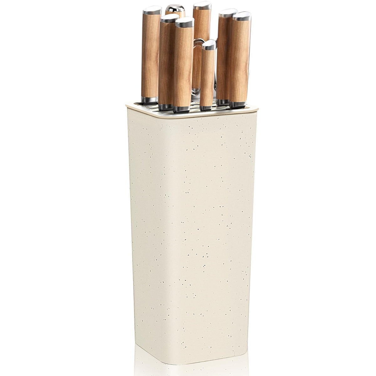NEWE knife block holder with wave slots keeps blades secure and organized on your counter.