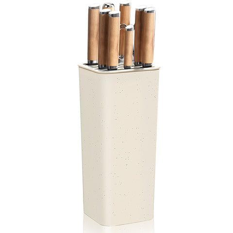 NEWE knife block holder with wave slots keeps blades secure and organized on your counter.