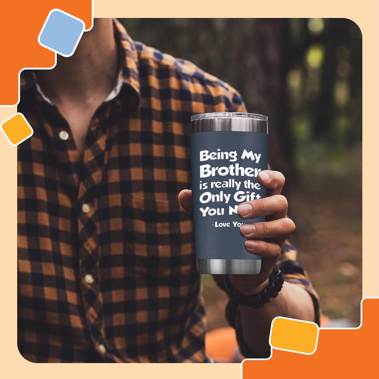NewEleven gifts for brothers tumbler with 18/8 stainless steel body