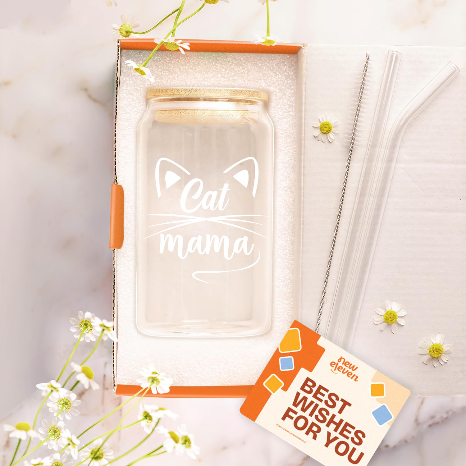 NewEleven Cat Mama glass packaging highlights ready-to-gift presentation