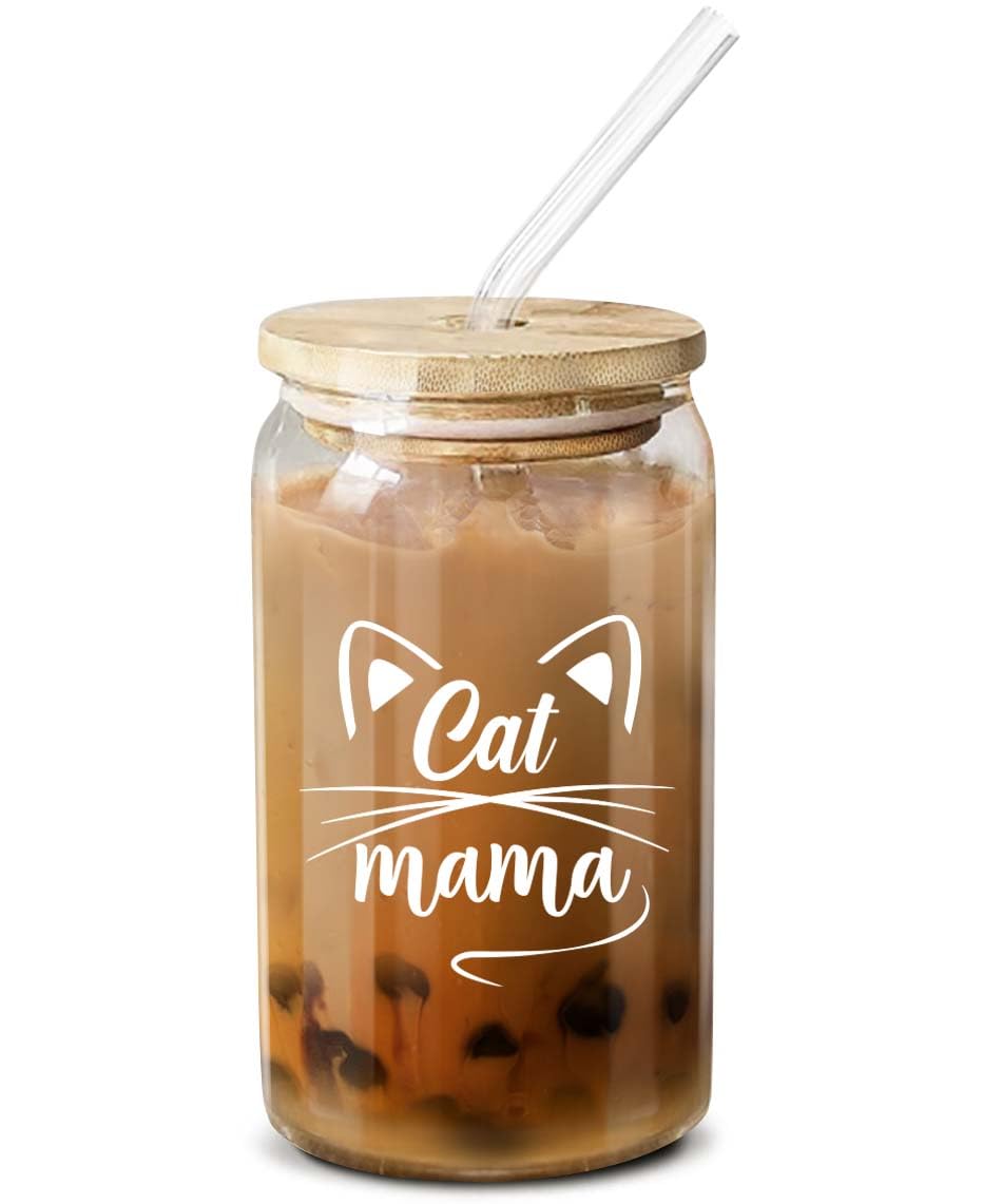 NewEleven Cat Mama glass pour emphasizes spill-resistant design for on-the-go use