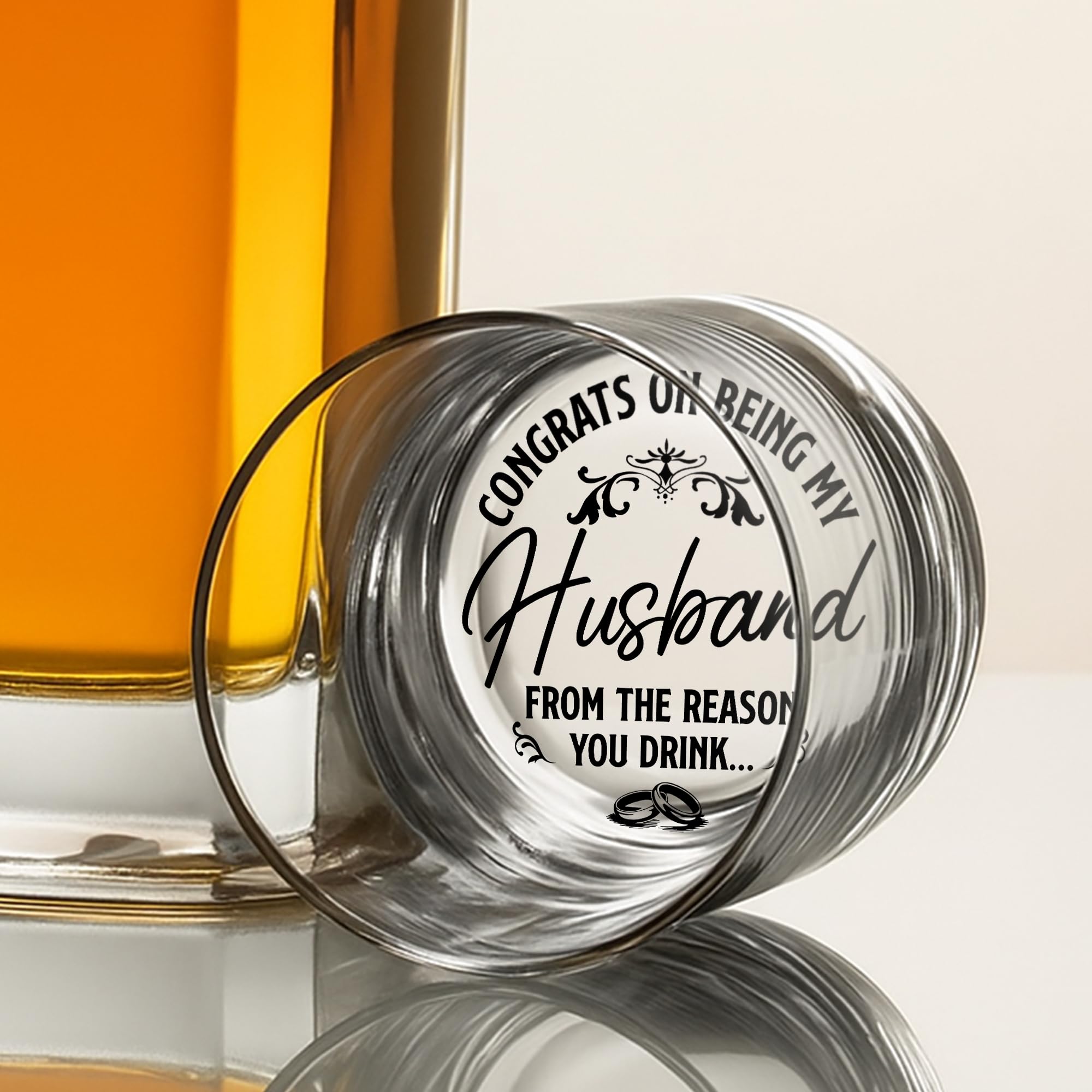 NewEleven closeup printed quote glass, durable design withstands daily use
