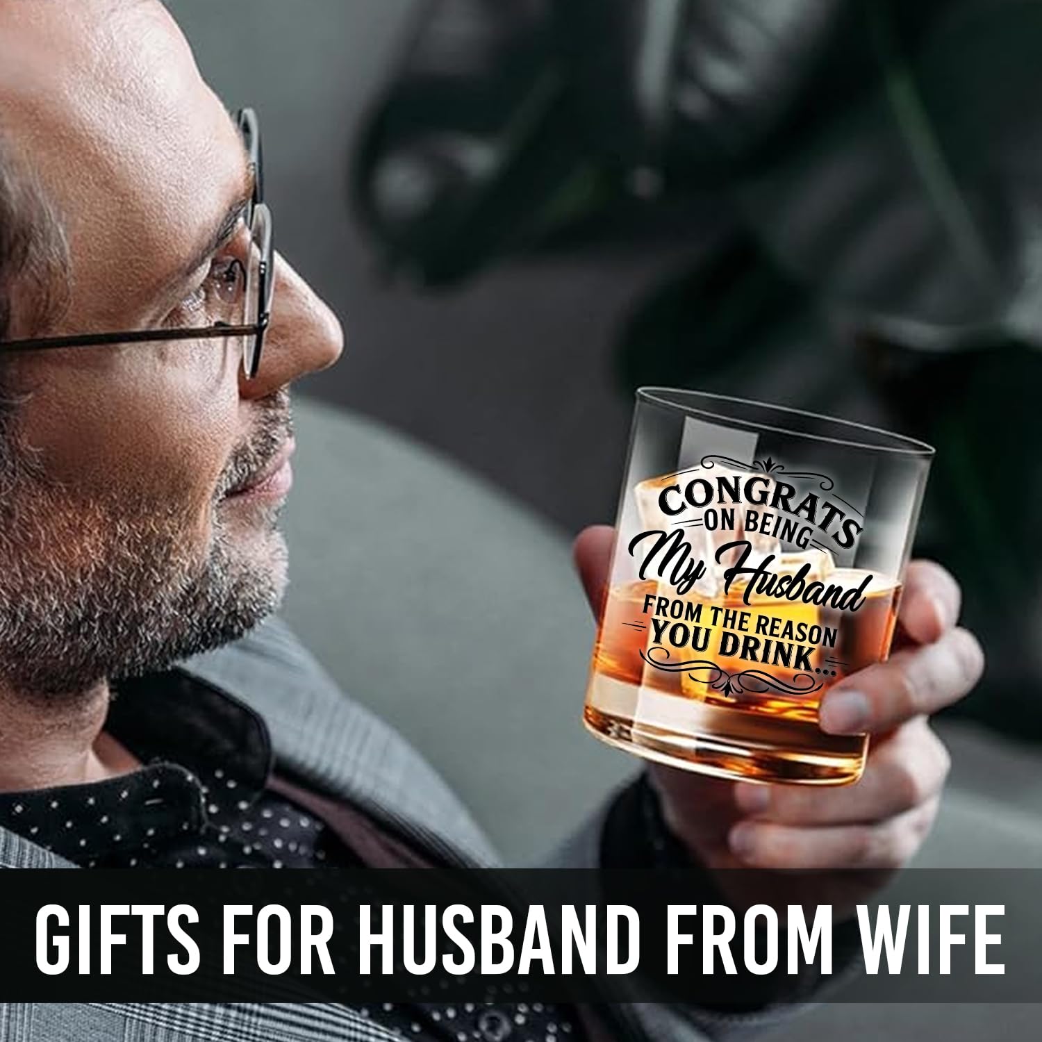 NewEleven fade-resistant print whiskey glass keeps quotes sharp after use.