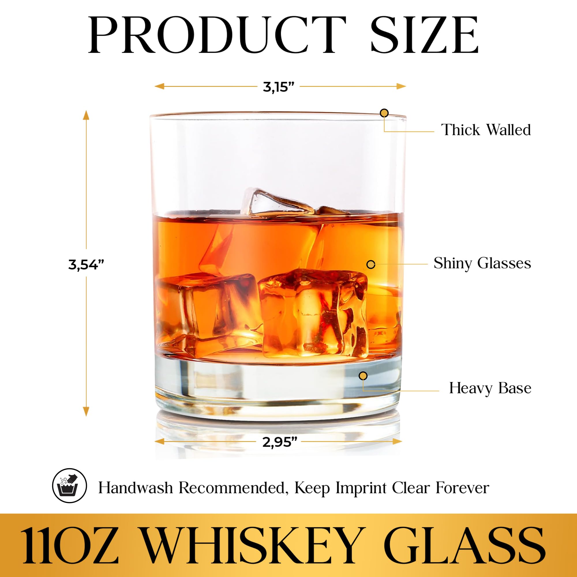 NewEleven whiskey glass bottom quote, adds playful charm to every evening pour