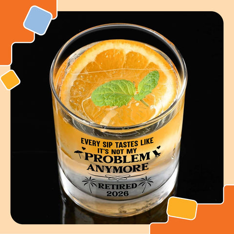 NewEleven retirement glass as a party decoration or favor at celebrations.