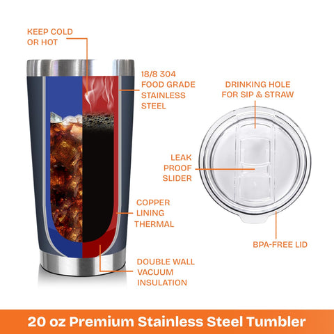 NewEleven navy tumbler outdoors demonstrates temperature versatility