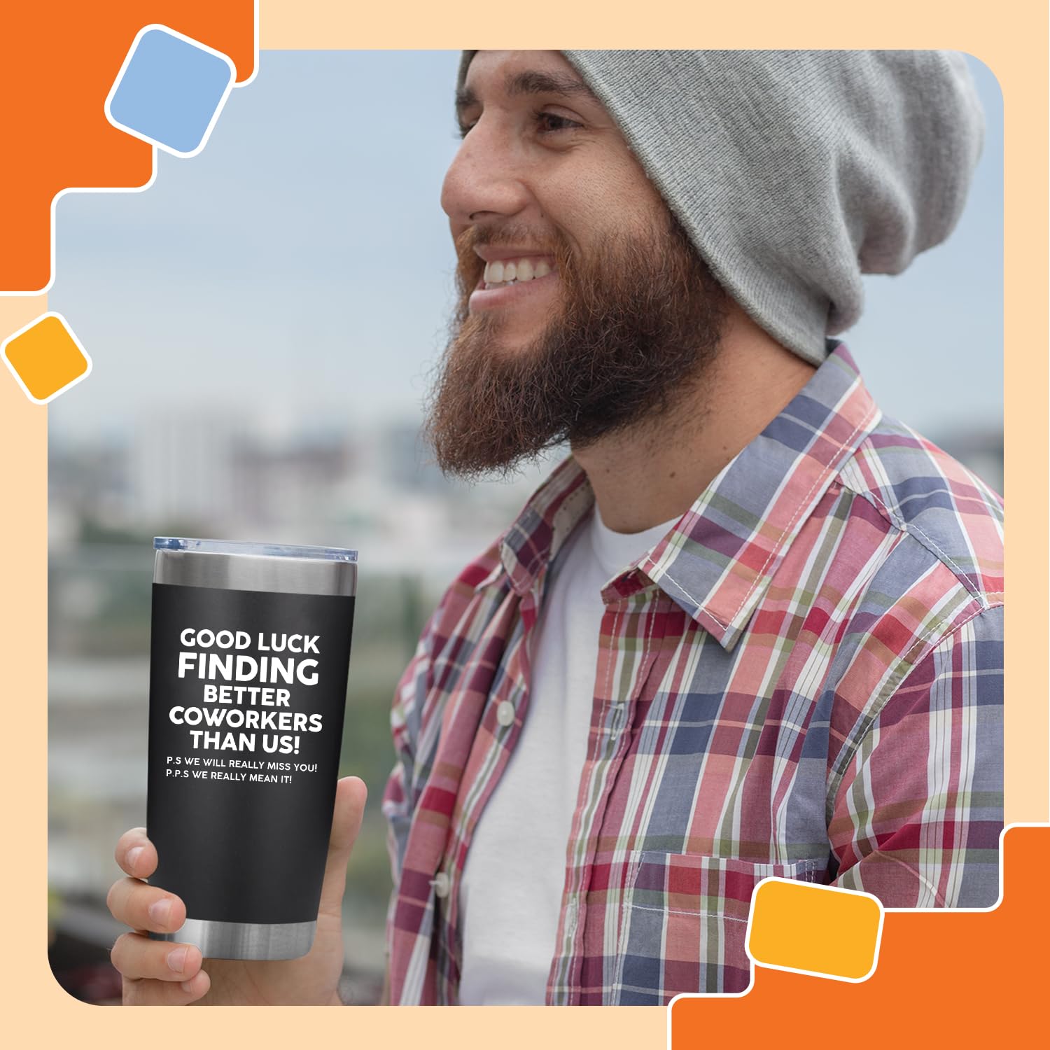 NewEleven tumbler at picnic or beach, ready for on-the-go refreshment