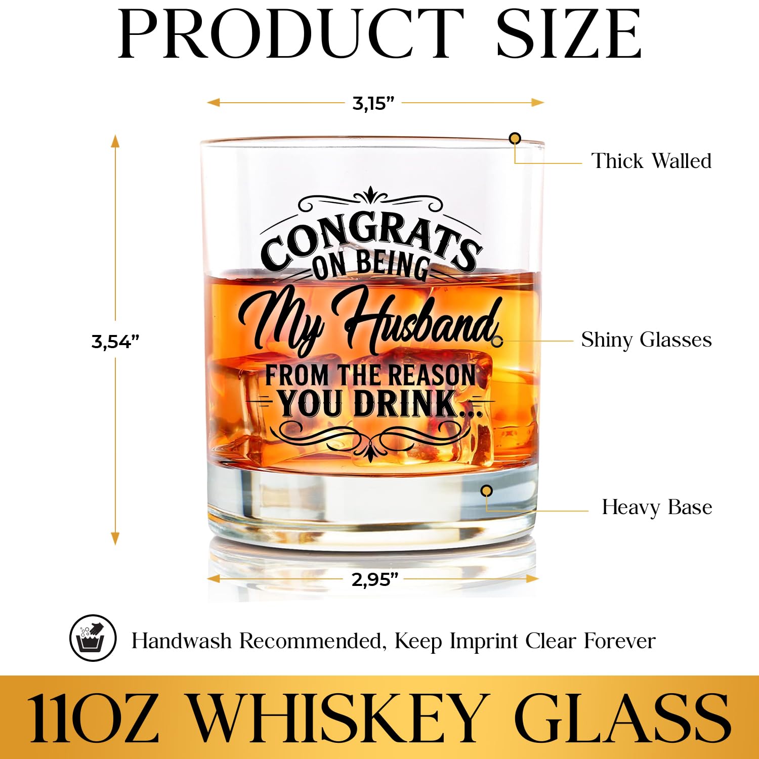 NewEleven whiskey glass with witty quote design for lighthearted moments.