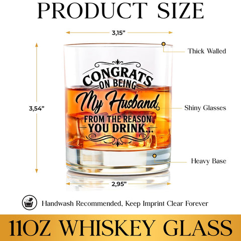 NewEleven whiskey glass with witty quote design for lighthearted moments.