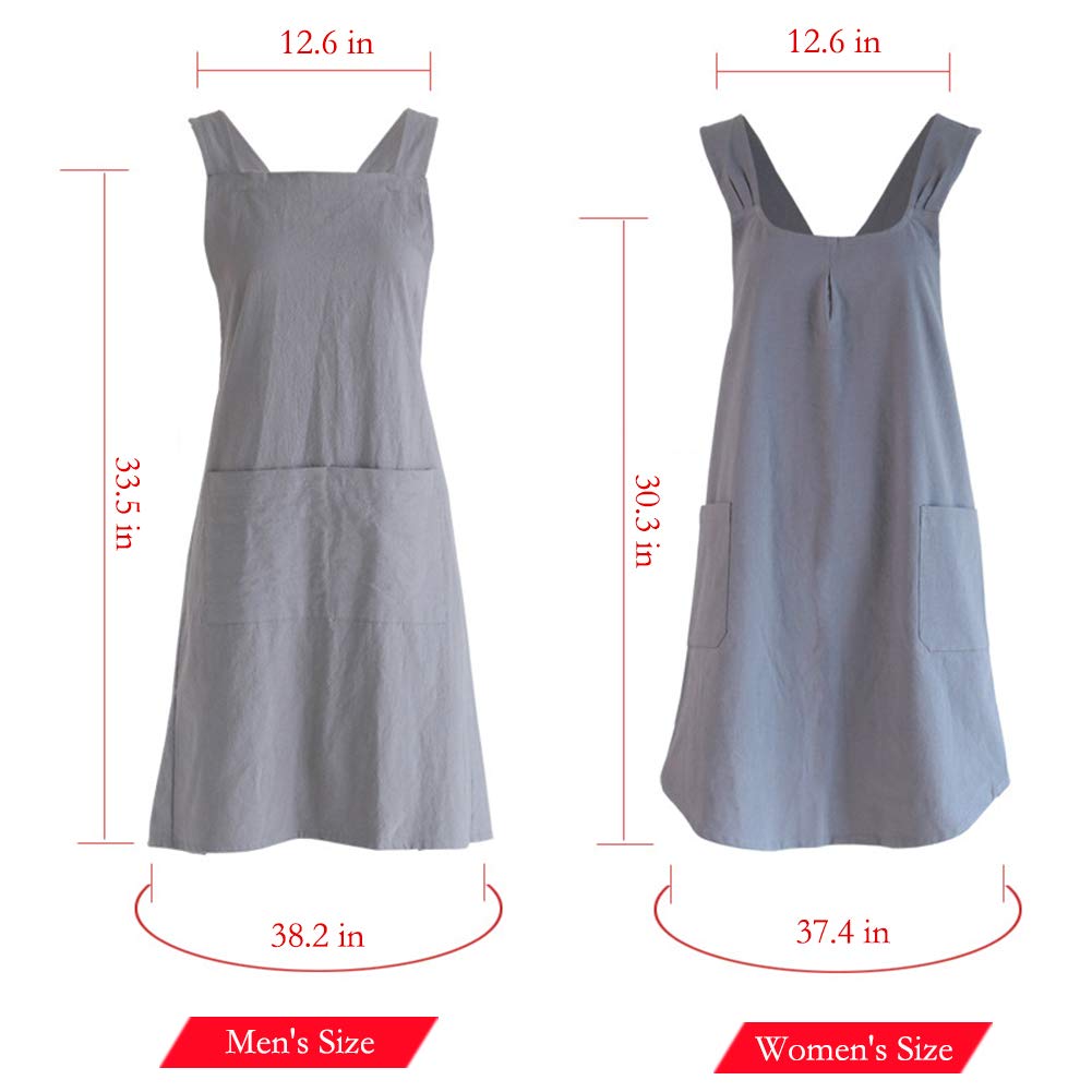 NEWGEM khaki apron ideal for cooking, painting, gardening, and cleaning.