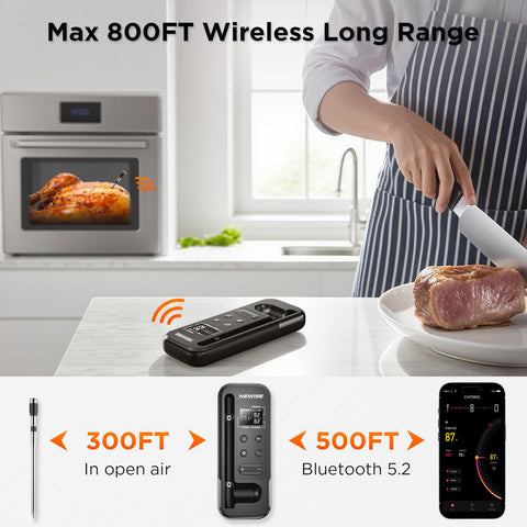 Newise LCD base and dock offers standalone temperature readings when the app isn't used.