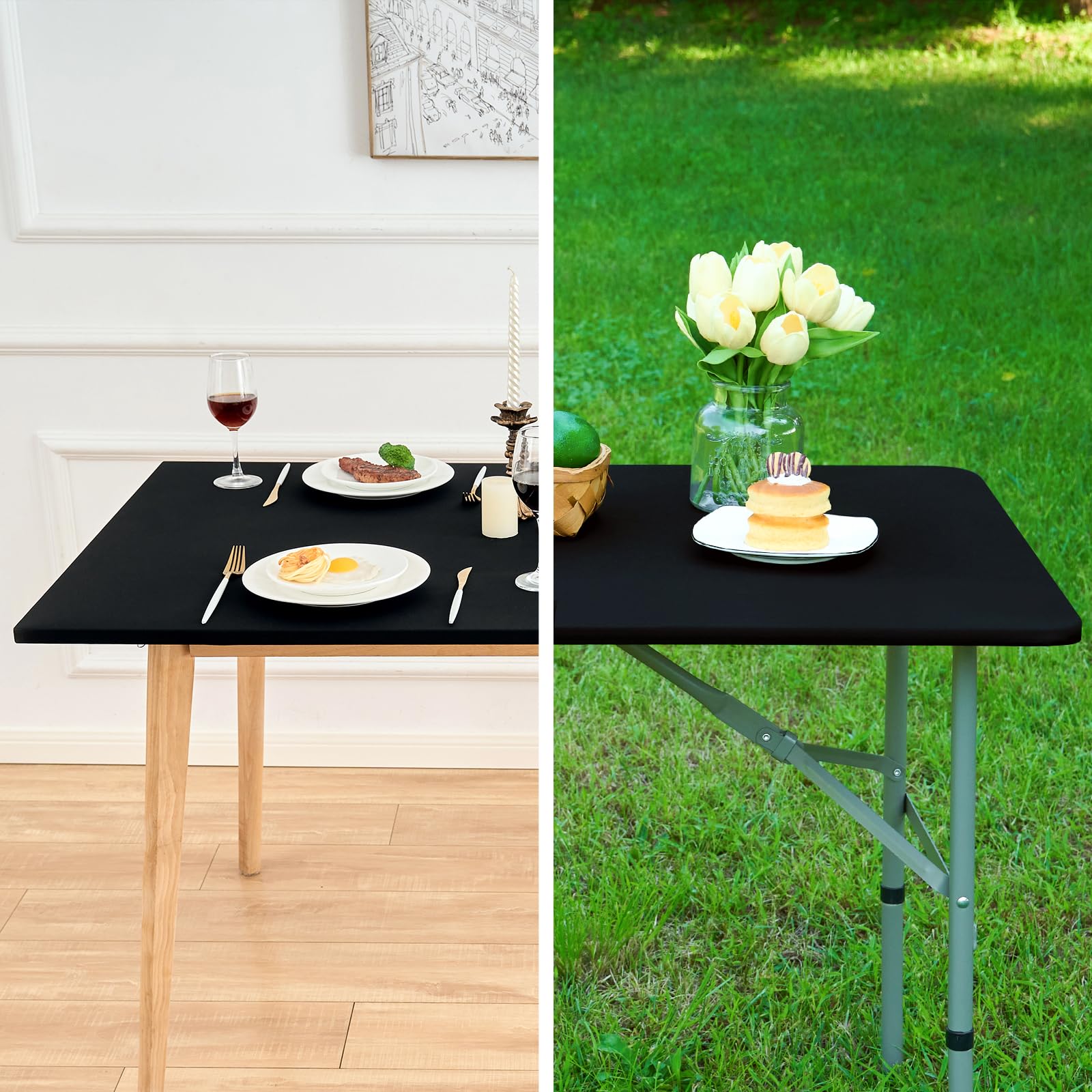 NEWISHER machine-washable tablecloth for easy cleanup after events.