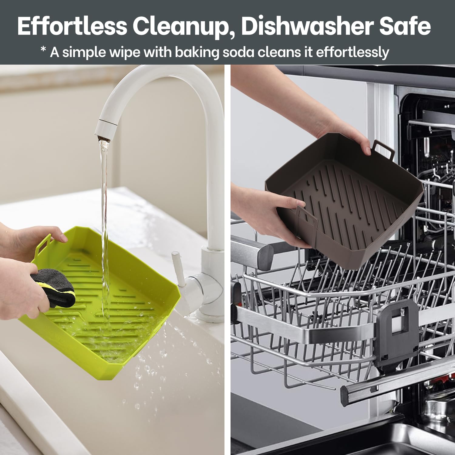 NEWITEE reusable liners reduce waste and support crispy results.