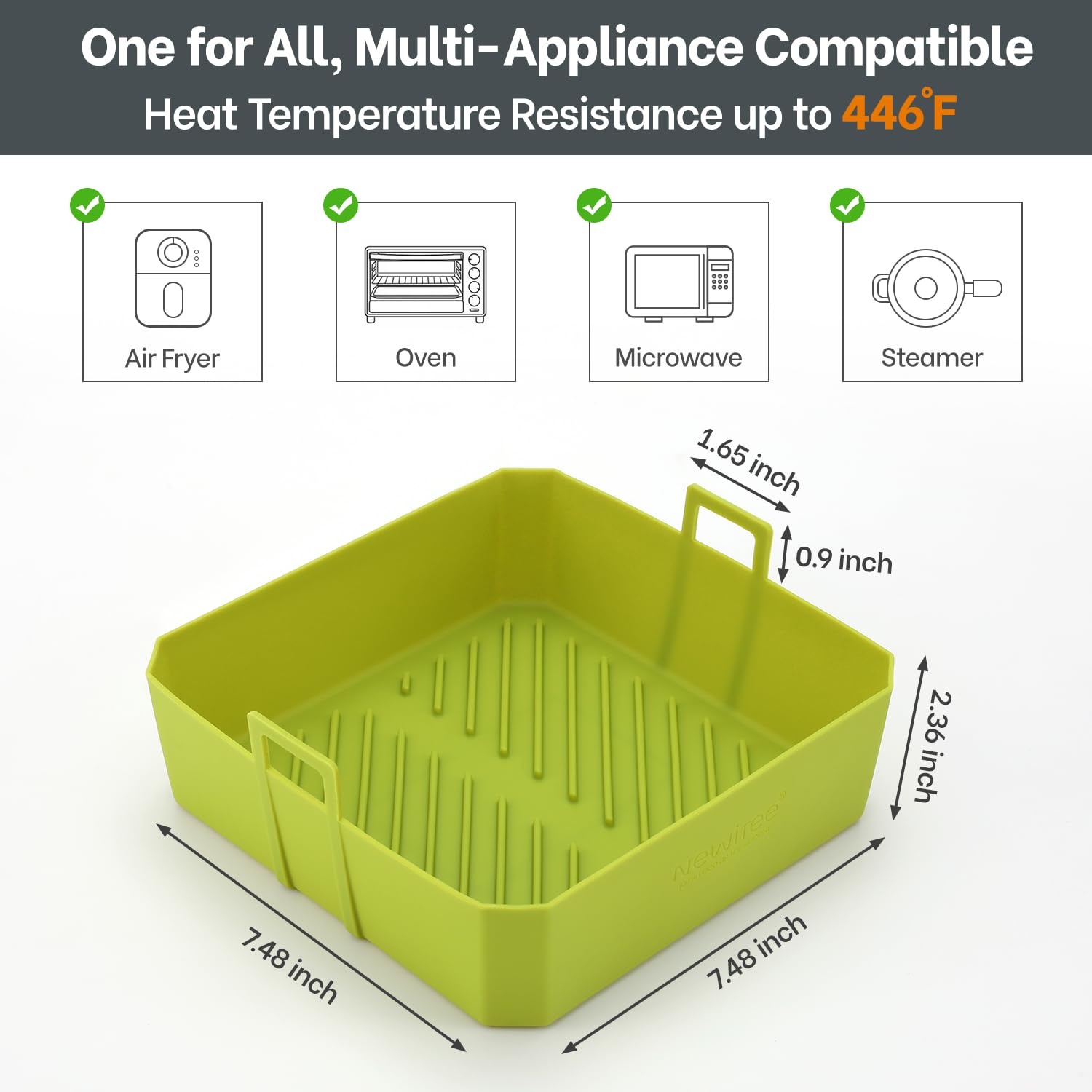 NEWITEE non-toxic platinum silicone keeps baskets clean and grease-free.