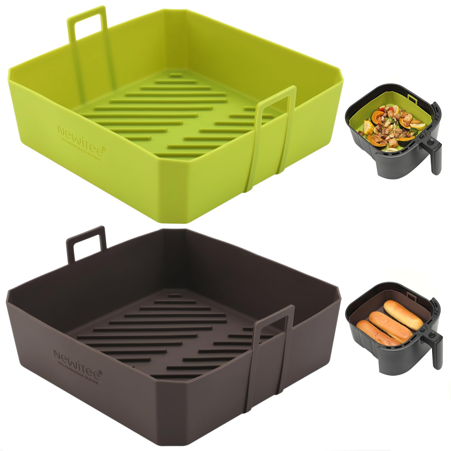 NEWITEE 5QT liners with two-color design for easy multi-dish cooking.