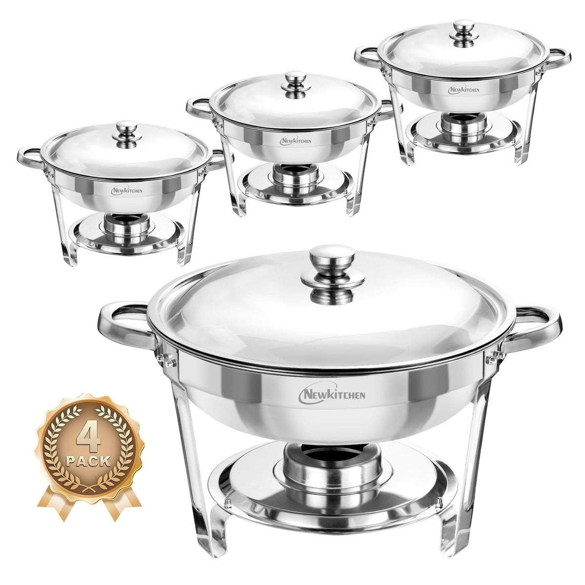 NEWKITCHEN chafing dish 5qt round set ready for elegant buffets and guests at parties