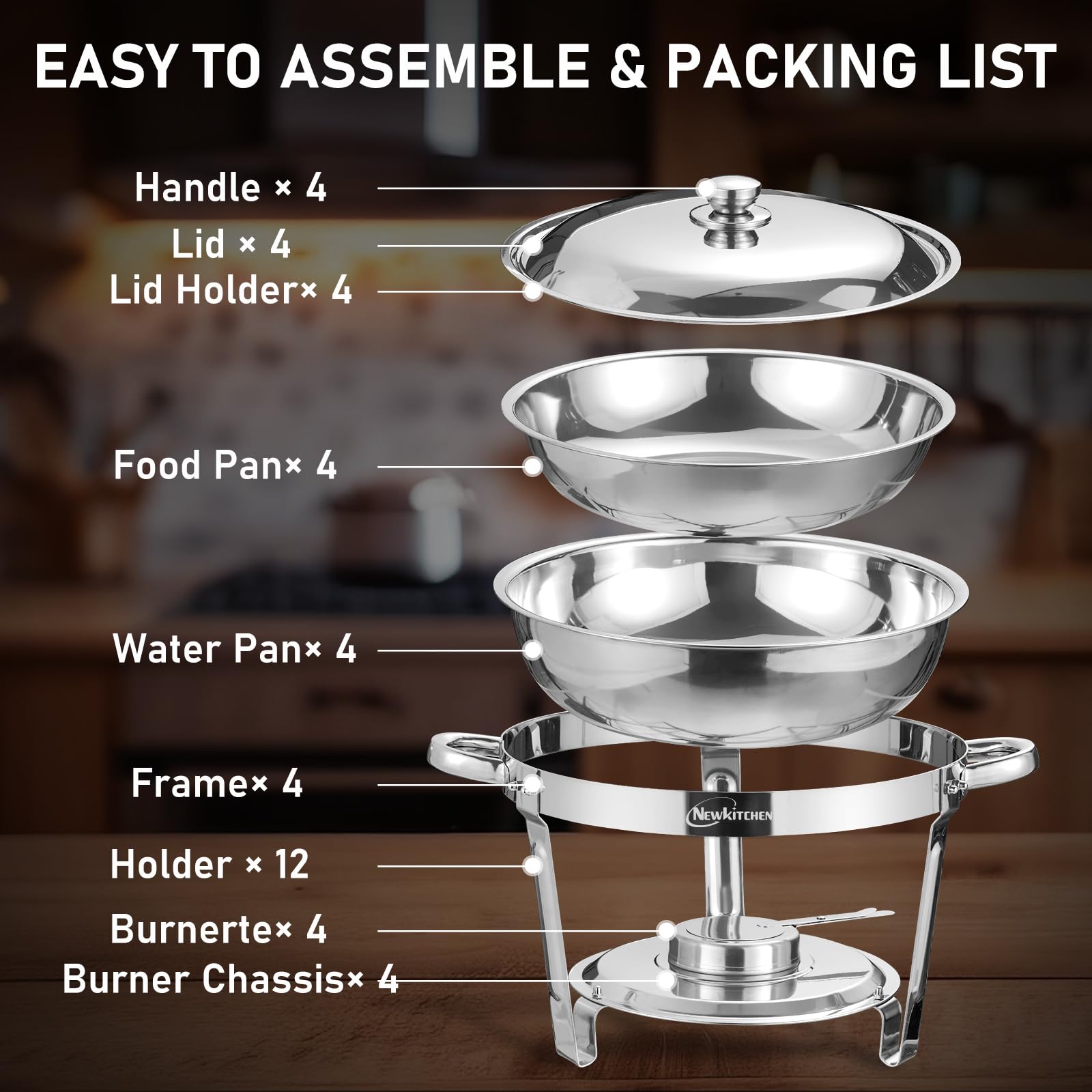 NEWKITCHEN sturdy triangular base ensures stable serving when full