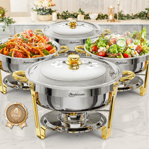 NEWKITCHEN chafing dish front view with 6QT capacity for ample servings