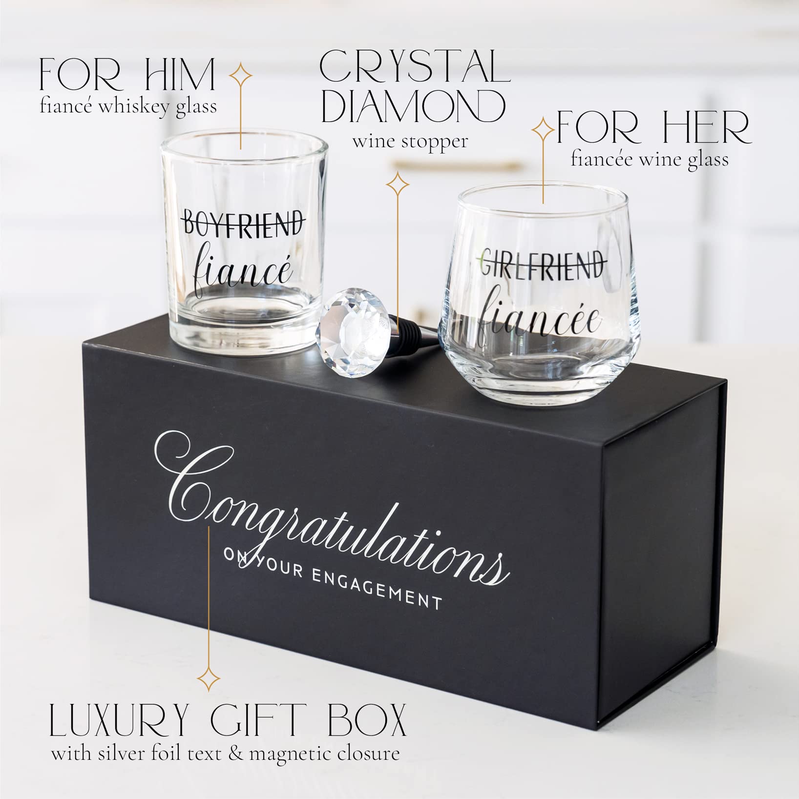 Newlywoo crystal diamond wine stopper keeps wine fresh after cheers