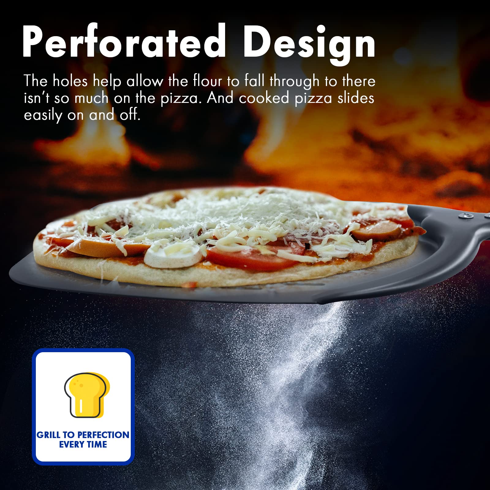 Newmeto pizza peel non-stick surface for smooth transfer