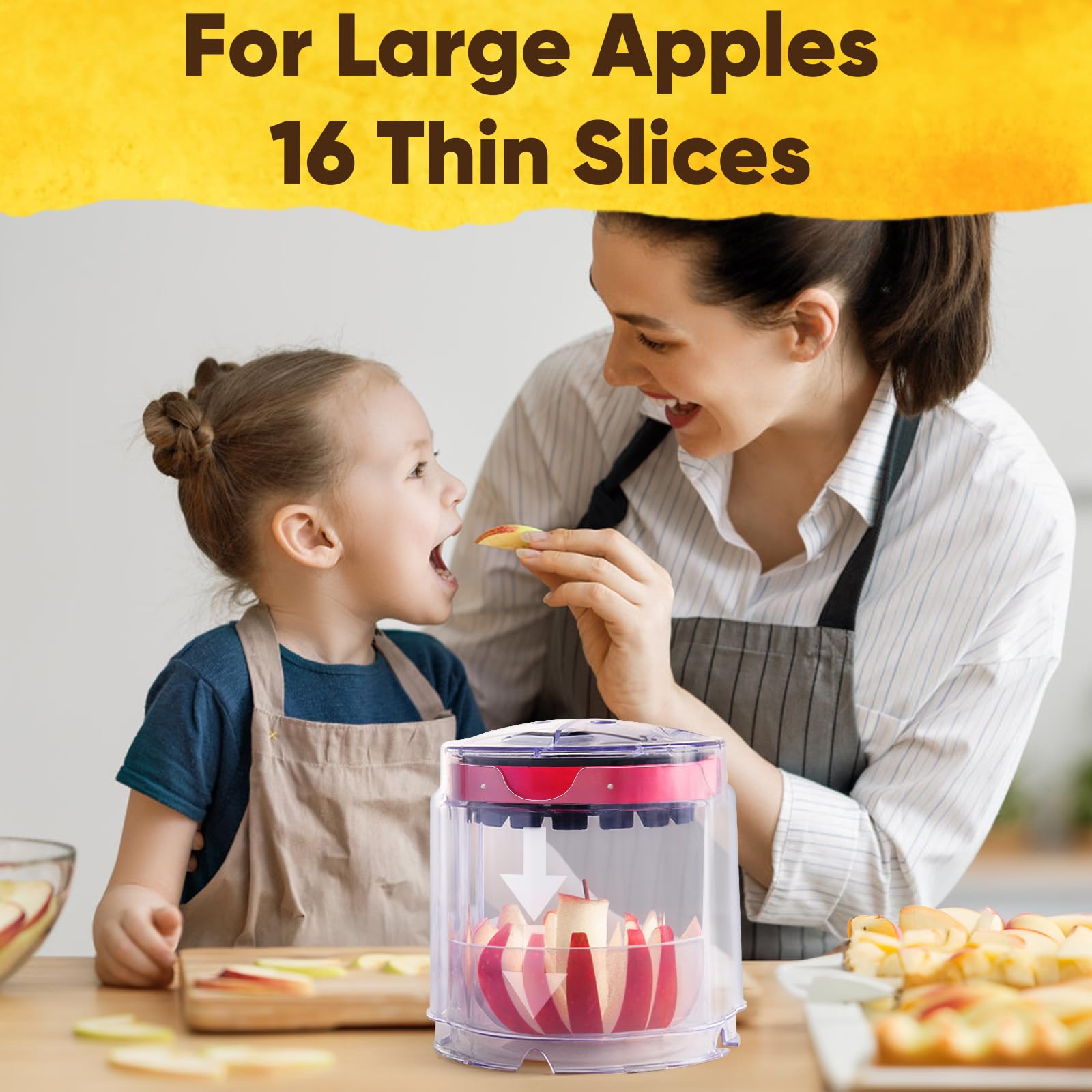 Newness Apple Slicer 16 slices in the bowl for easy serving