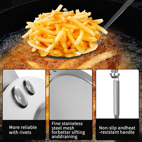 Newness fine mesh skimmer spoon 5.4-inch bowl for larger batches