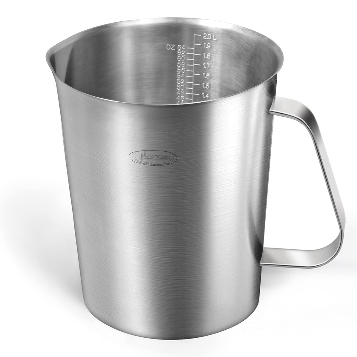 Newness measuring cup with inside scales for OZ, ML, and cup readings.