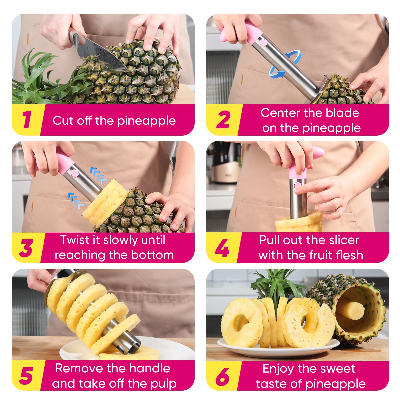 Newness Pineapple Corer creates perfectly shaped rings for tropical bowls.