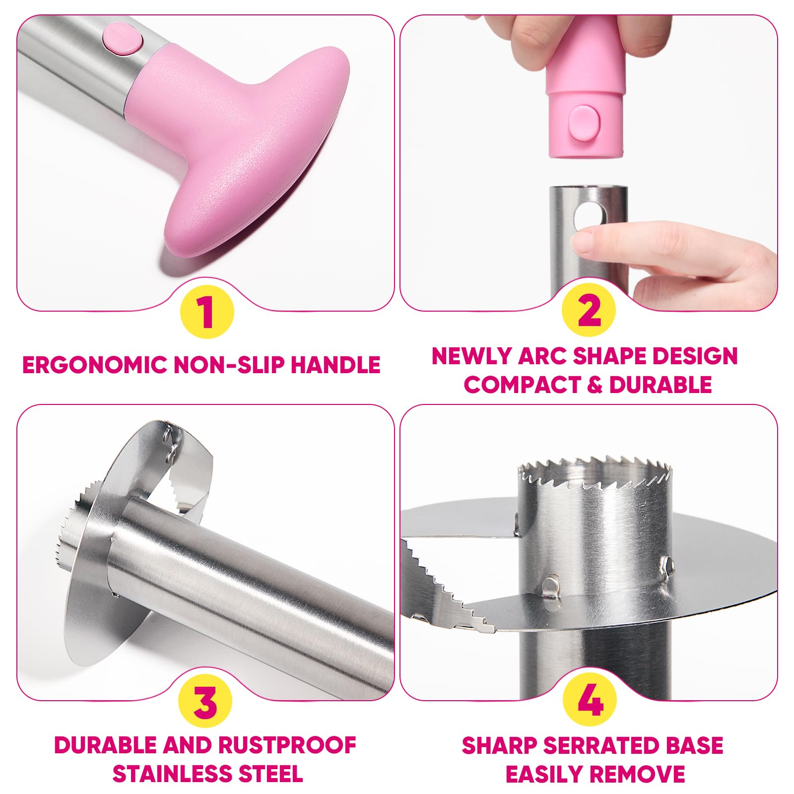 Newness Pineapple Corer ergonomic handle for comfortable, controlled twisting.