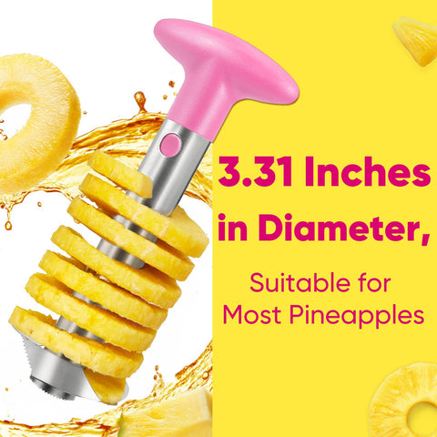 Newness Pineapple Corer peels, cores, and slices pineapple in seconds.