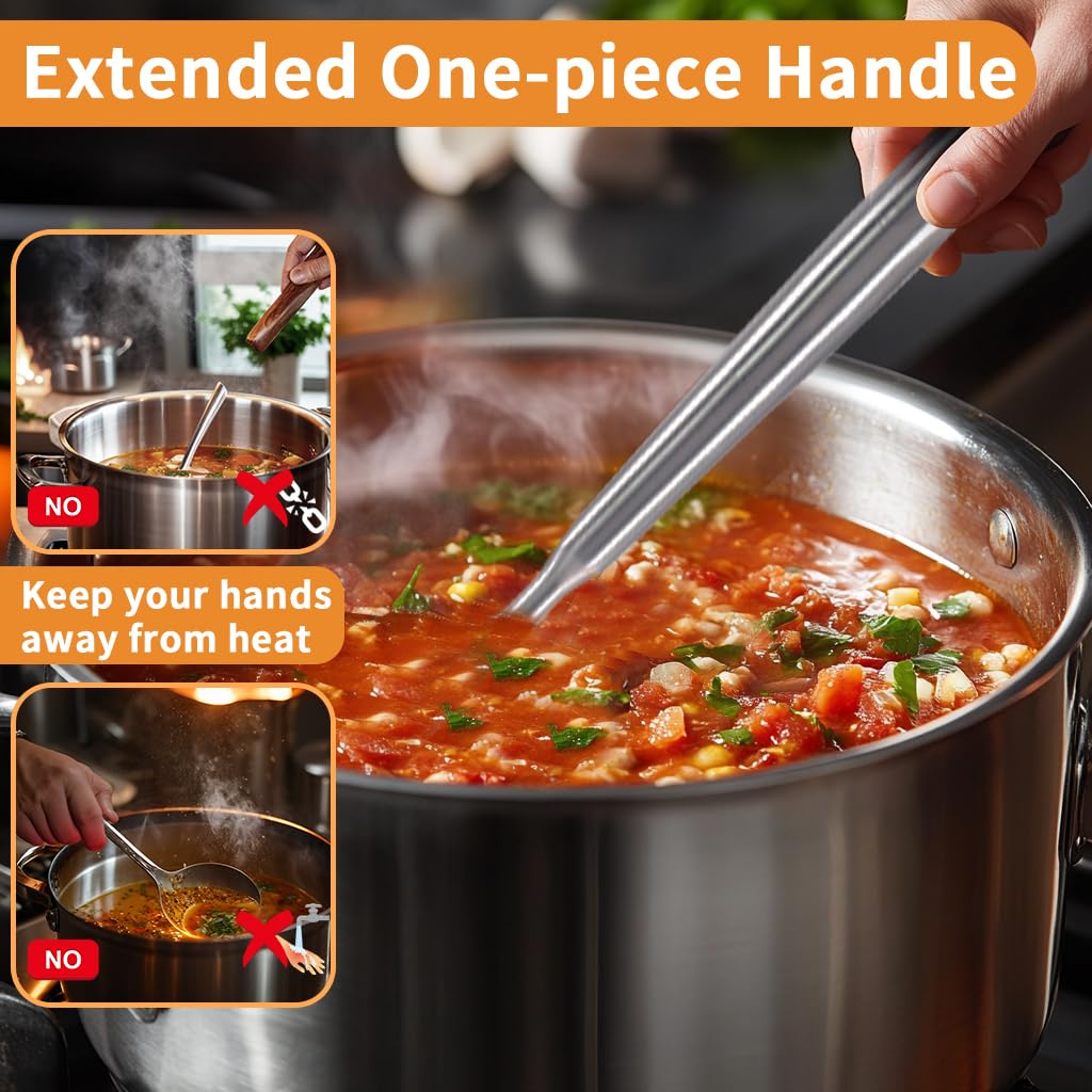 Newness Soup Ladle in a modern kitchen scene showing versatile serving